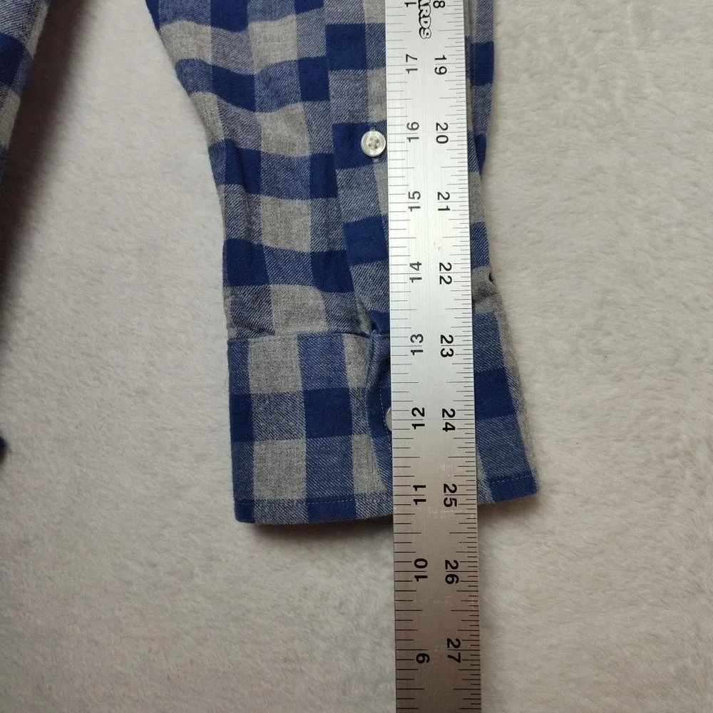 Vineyard Vines Shirt Mens Medium‎ Blue Check Flannel Slim Long Sleeve Button Up